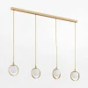 inny Lampa wisząca 4 kuliste klosze złota SATURNIA