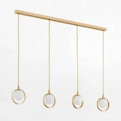 inny Lampa wisząca 4 kuliste klosze złota SATURNIA