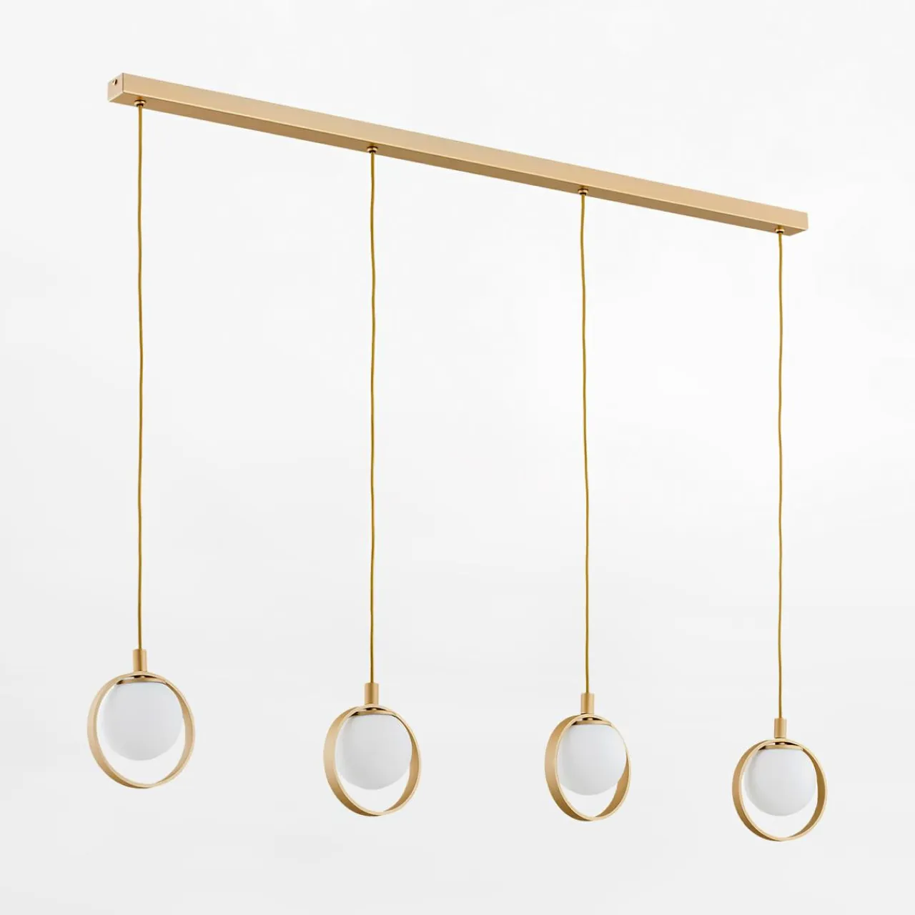 inny Lampa wisząca 4 kuliste klosze złota SATURNIA