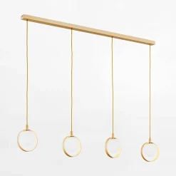 inny Lampa wisząca 4 kuliste klosze złota SATURNIA