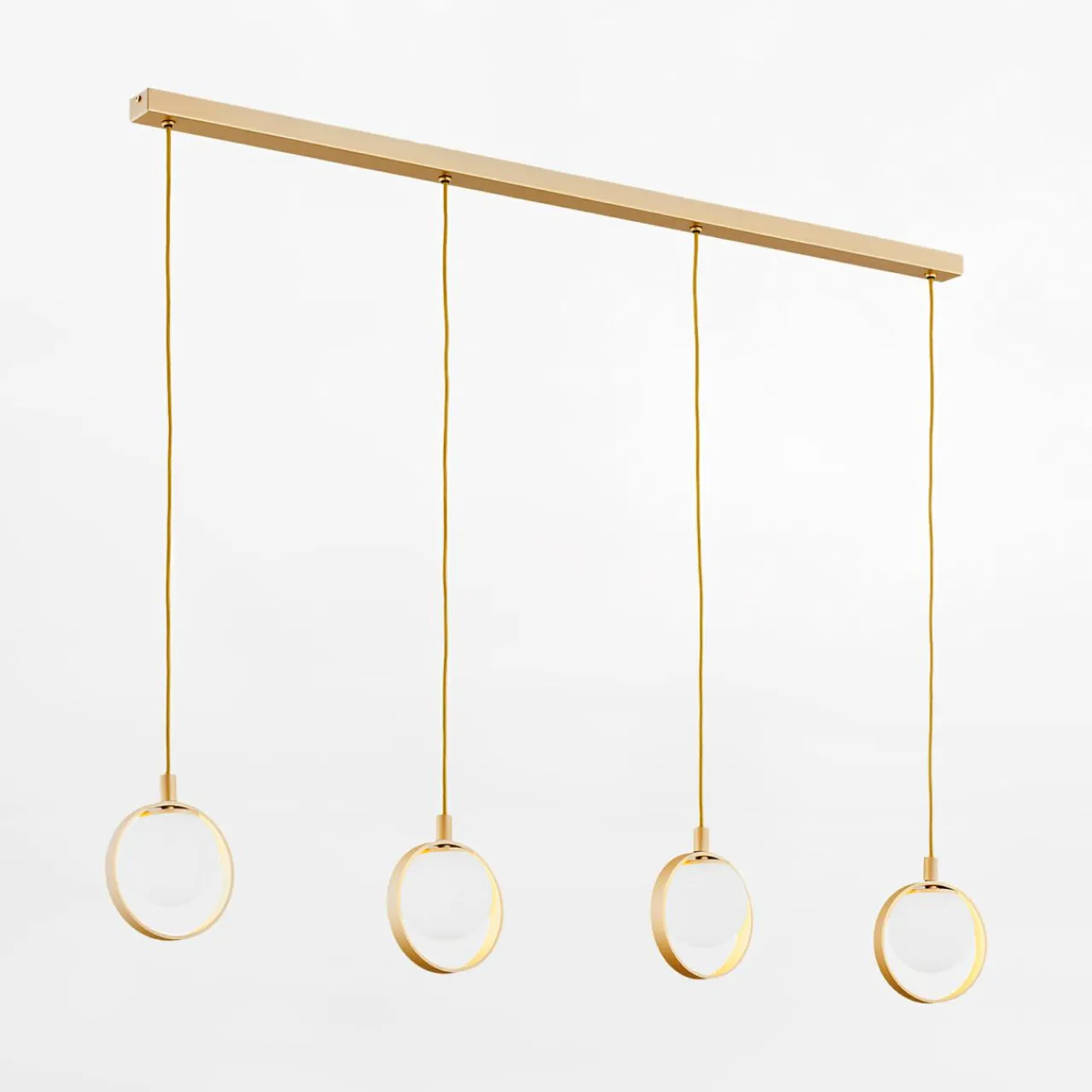 inny Lampa wisząca 4 kuliste klosze złota SATURNIA