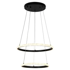 Zumaline Lampa wisząca 2 pierścienie czarna RIDE LED