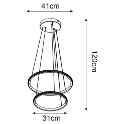 Zumaline Lampa wisząca 2 pierścienie czarna RIDE LED