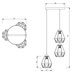 Lampy Wiszące|Luminex Lampa wisząca BERGEN III 606