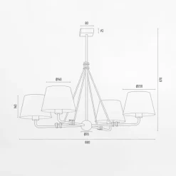 inny Lampa wisząca biało-złota ATRANI