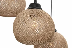 Lampa wisząca boho pleciona beżowo-czarna YUMAK 3