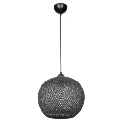 Lampa wisząca boho pleciona szara YUMAK