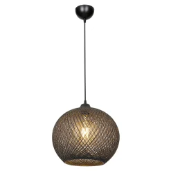 Lampa wisząca boho pleciona szara YUMAK
