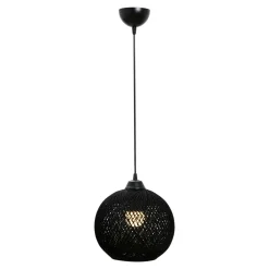 Lampa wisząca boho pleciona czarna YUMAK