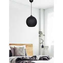 Lampa wisząca boho pleciona czarna YUMAK