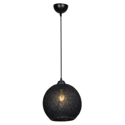 Lampa wisząca boho pleciona czarna YUMAK
