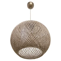 Lampa wisząca boho pleciona brązowa YUMAK 35 cm