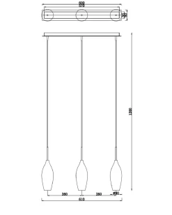 Lampy Wiszące|Zumaline Lampa wisząca CHAMPAGNE 3