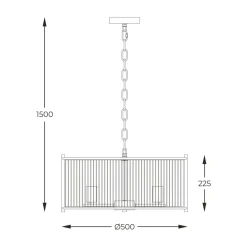 Zumaline Lampa wisząca chrom MARMO 50 cm