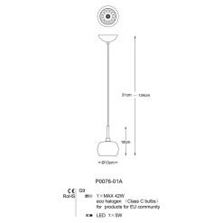 Zumaline Lampa wisząca CRYSTAL 1