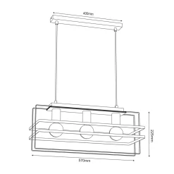Lampy Wiszące|Luminex Lampa wisząca czarna jasne drewno KORTEZ III