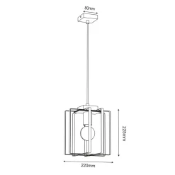 Luminex Lampa wisząca czarna jasne drewno KORTEZ I
