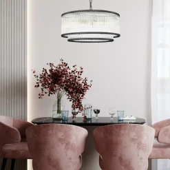 Zumaline Lampa wisząca czarna SERGIO 50 cm