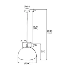 inny Lampa wisząca czarna TRINI fi 30 cm