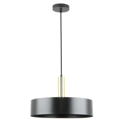Lampy Wiszące|Zumaline Lampa wisząca czarno-złota LEO 40,5 cm