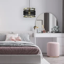 Luminex Lampa wisząca czarno-złota RIM