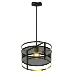Luminex Lampa wisząca czarno-złota RIM