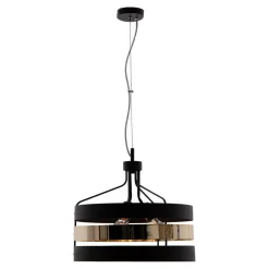 Lampy Wiszące|domiluce Lampa wisząca czarno-złota RUBY 43 cm