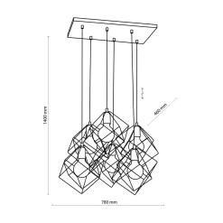 TK Tomasz Krywult Lampa wisząca designerska czarno-złota ALAMBRE VI