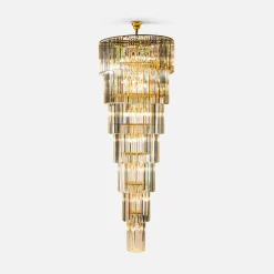 Zumaline Lampa wisząca do salonu glamour złota LUXE 280 cm