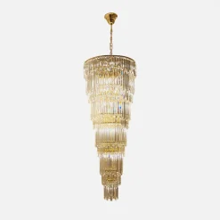 Lampy Wiszące|Zumaline Lampa wisząca do salonu glamour złota LUXE 160 cm