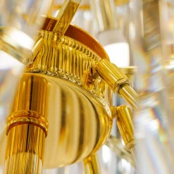 Lampy Wiszące|Zumaline Lampa wisząca do salonu glamour złota LUXE 160 cm