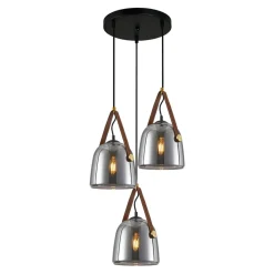 Lampy Wiszące|inny Lampa wisząca dymione klosze czarna SOLTA 3