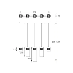 Zumaline Lampa wisząca GEM P0389-05E-F7AC