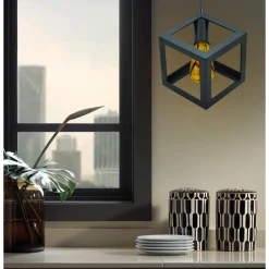 Lampa wisząca geometryczna czarna SWEDEN