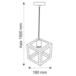 Lampa wisząca geometryczna czarna SWEDEN