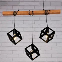 Lampy Wiszące| Lampa wisząca geometryczna 3-punktowa SWEDEN WOOD