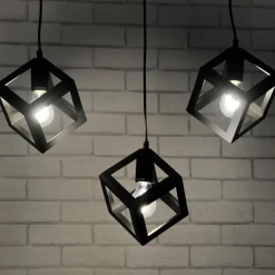 Lampy Wiszące| Lampa wisząca geometryczna 3-punktowa SWEDEN WOOD