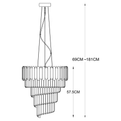 Lampy Wiszące|Zumaline Lampa wisząca glamour chrom GLADIUS
