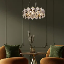 Lampy Wiszące|Zumaline Lampa wisząca glamour złota TIARA