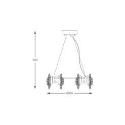 Lampy Wiszące|Zumaline Lampa wisząca glamour złota TIARA