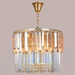 Lampy Wiszące|Zumaline Lampa wisząca glamour złota CAMILLE 40 cm