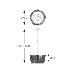 Lampy Wiszące|Zumaline Lampa wisząca glamour złota BACH 41 cm