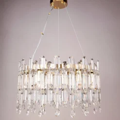 Zumaline Lampa wisząca glamour złota CROWN