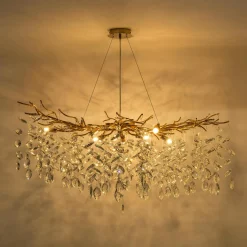 Zumaline Lampa wisząca glamour złota CINDY fi100 cm