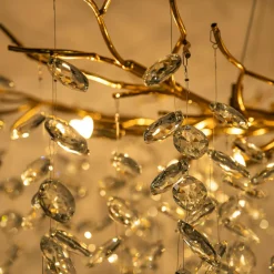 Zumaline Lampa wisząca glamour złota CINDY fi100 cm