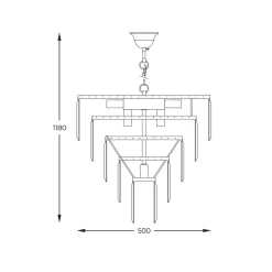 Zumaline Lampa wisząca glamour złota AMEDEO 48 cm