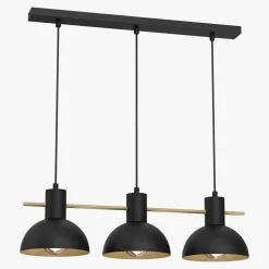 Luminex Lampa wisząca industrial czarno-złota ESTATE III