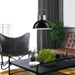 Lampy Wiszące|inny Lampa wisząca industrialna czarna KIRA
