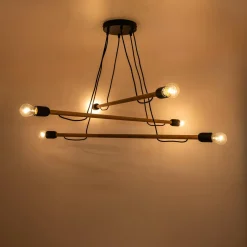 TK Tomasz Krywult Lampa wisząca jasne drewno HELIX VI WOOD