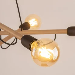 TK Tomasz Krywult Lampa wisząca jasne drewno HELIX VI WOOD